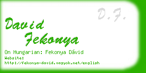david fekonya business card